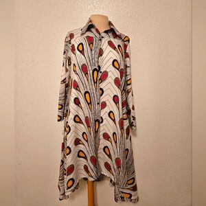 Step In style Peacock Print Maxi  dress size S